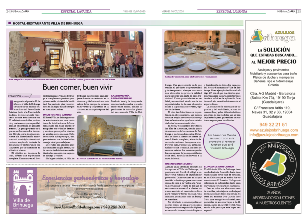 reportaje sobre el hostal restaurante villa de brihuega
