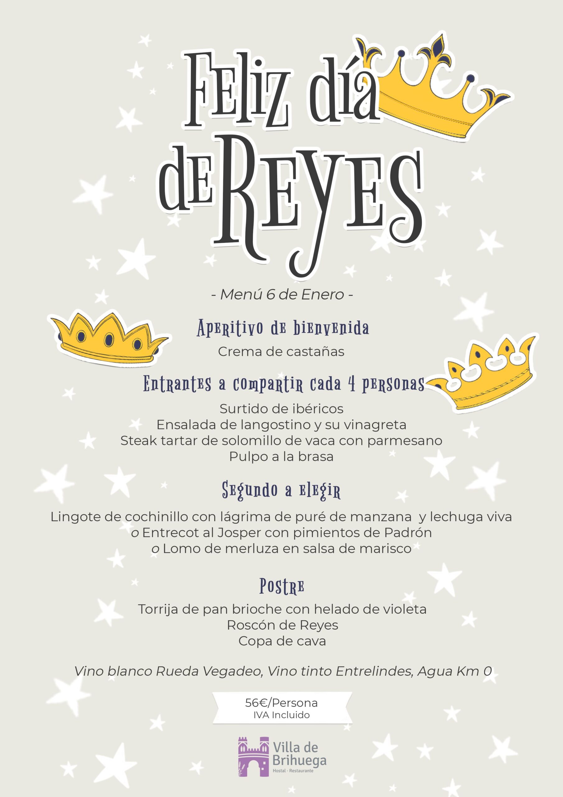 Menú Día de Reyes Restaurante Villa de Brihuega.