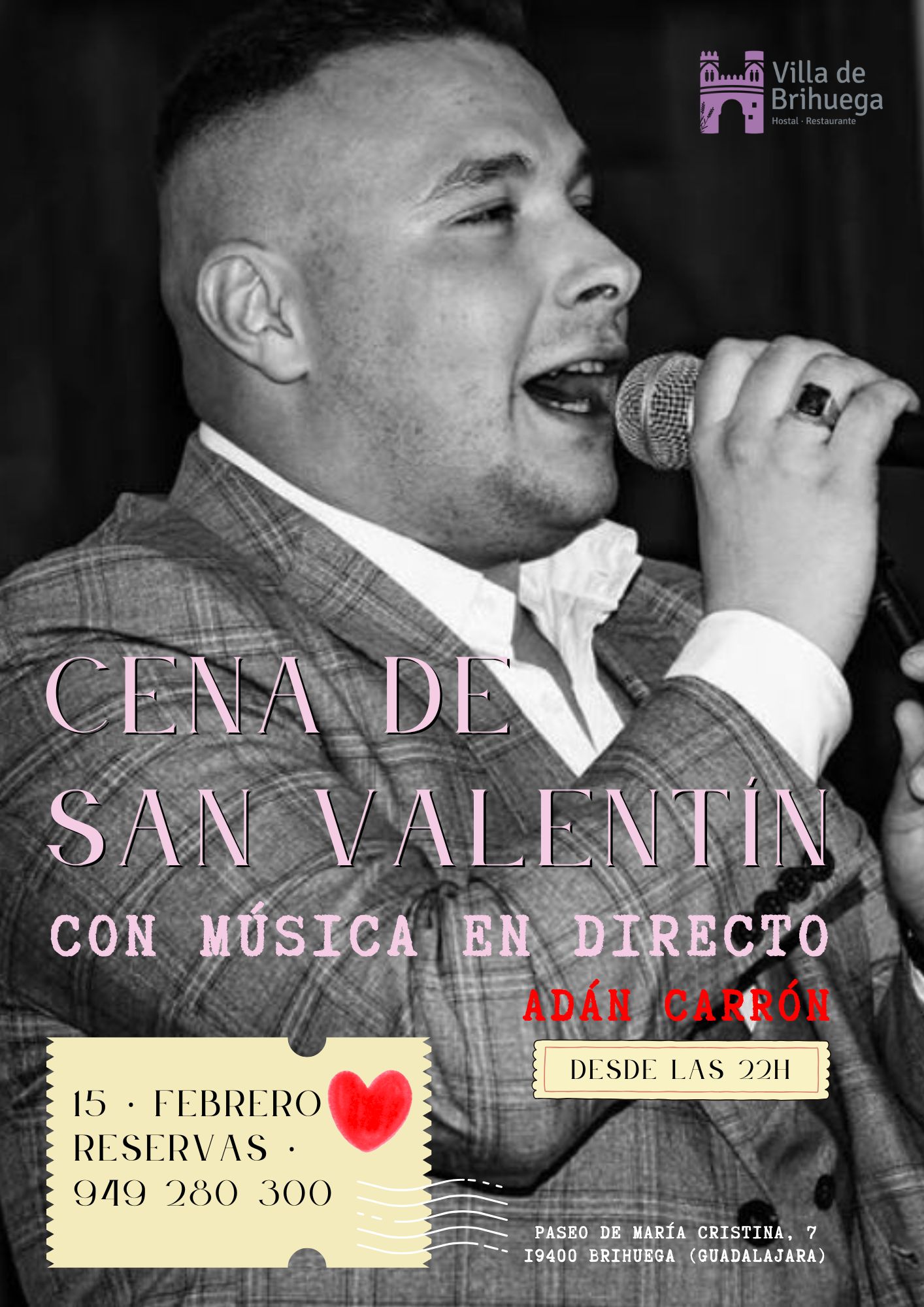 Cartel San Valentín 2025 en el Villa de Brihuega.